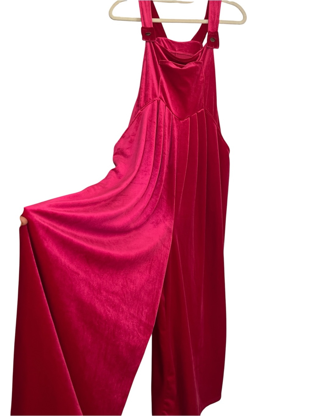 Maternity Velvet Magenta/Pink Overalls with wide legs Size 1XL